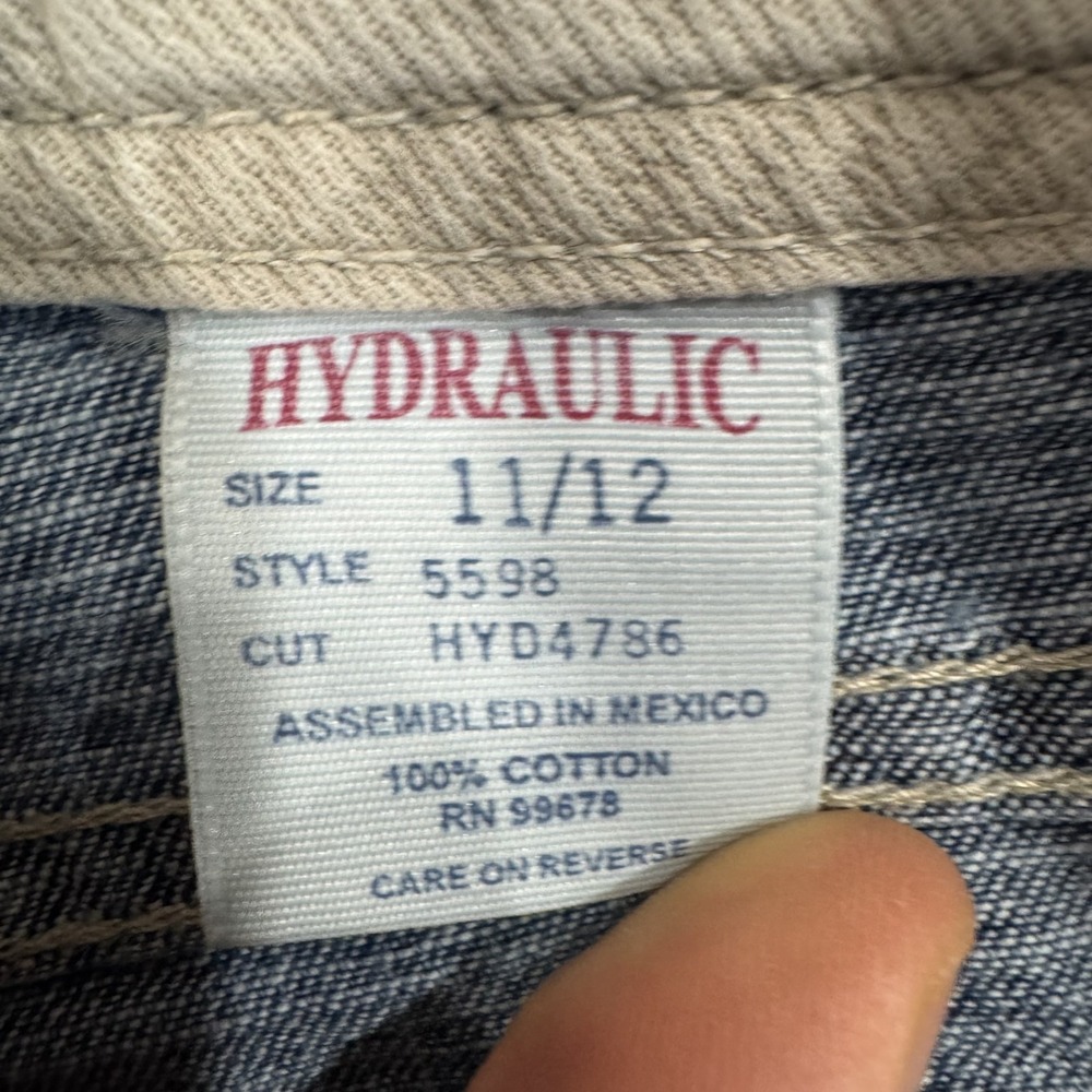 Vintage Hydraulic Jeans Womens 11/12 Wide Leg Capri 90s 2000s Y2K Drawstring - Picture 3 of 16